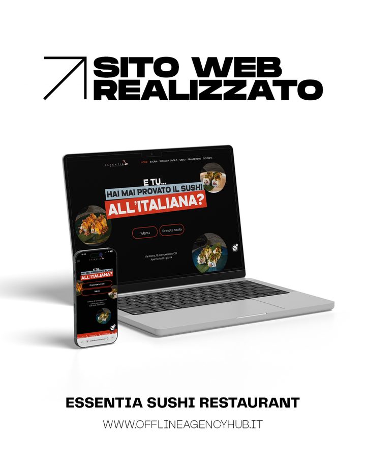 Sito web realizzato per Essentia Sushi Restaurant