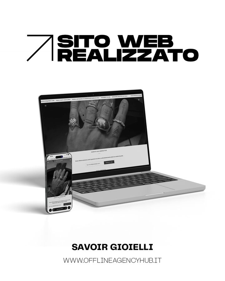 Sito web realizzato per Savior Gioielli